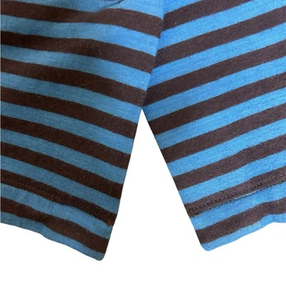 Caslon Women’s Size Large Cotton Knit Blue Stripe One Button relaxed fit Blazer - Picture 4 of 8